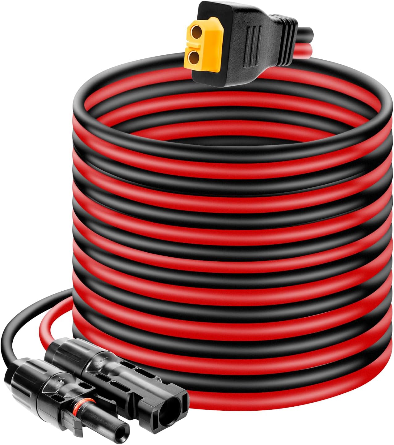 Ansoufien Solar Panel Connector to XT60 Connector Cable 30FT, 10AWG Solar to XT60 Charge Extension Cable XT60 (Plug Female) Cable for RV Folding Solar Panel, Portable Power Station, Solar Generator