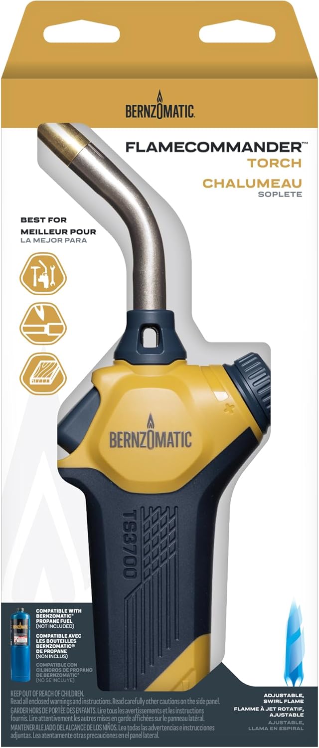 Bernzomatic® FlameCommander™ Torch – Adjustable Swirl Flame Propane Torch for DIY Projects, Household Repairs, Soldering, and More