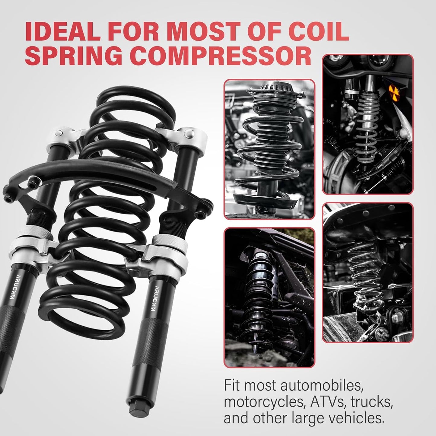 Coil Spring Compressor Tool,Heavy Duty Macpherson Strut Spring Compressor Set with Safety Bracket,2645 lb Capacity for Car Truck