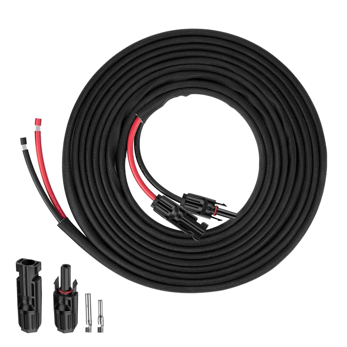50FT 10AWG Solar Panel Extension Cable with Female and Male Connectors, Solar Cable for Solar Panels, Charge Controllers and Solar Generator (10AWG, 50FT)