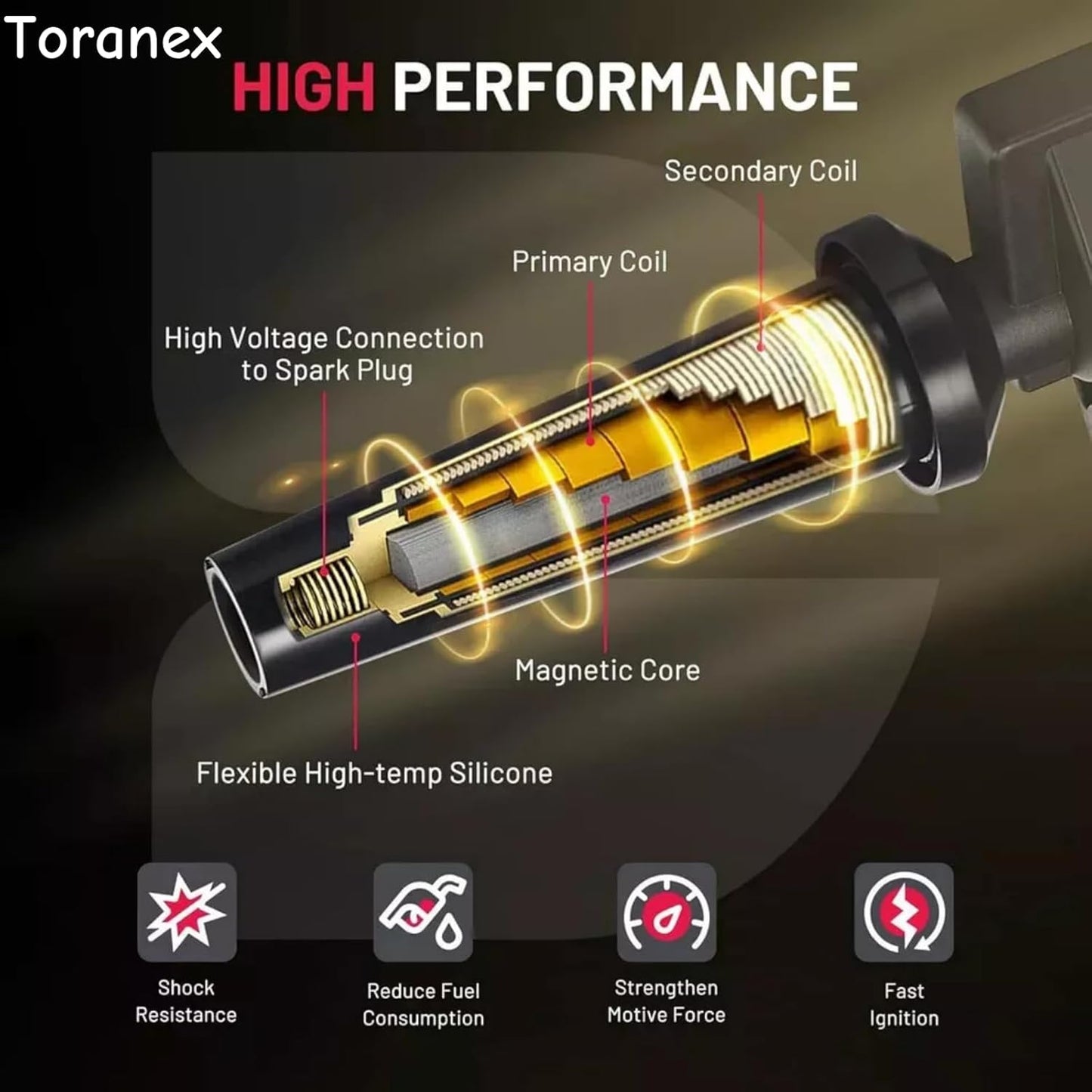 Set of 4 Ignition Coil Pack UF549 & 9029 Spark Plugs Compatible with Nissan Altima Cube Frontier NV200 Rogue Select Sentra Versa Note Suzuki Equator L4 1.6L 1.8L 2.0L 2.5L