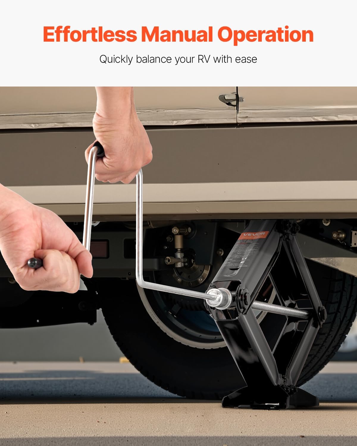VEVOR 5000 lbs RV Scissor Jacks, 4-23.4 in RV Stabilizer Leveling Scissor Jacks, Set of 2, Heavy Duty Stabilizer Jack with Crank Handle, Socket and Bubble Levels, Not Easily Bent or Deformed