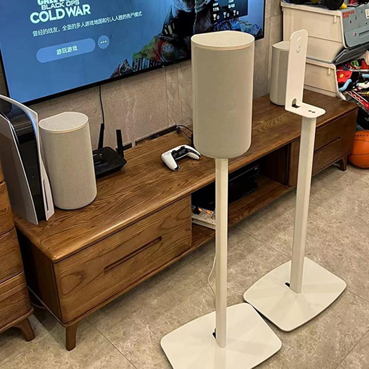 1 Pair White Speaker Stand for Sony HT-A9, Perfect Stand Setup for Easy and Secure Mounting of New HT-A9 Home Theater System Speaker