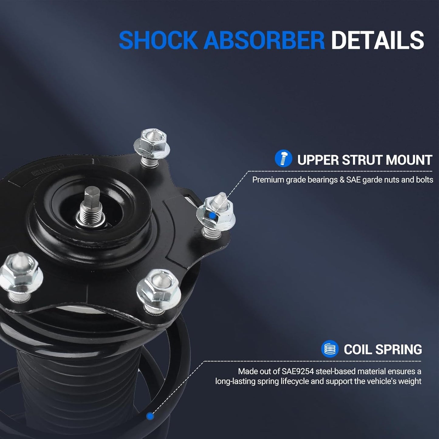 Autoround Front Complete Struts w/Coil Spring Assembly 272492 272491 Compatible with Honda CR-V 2007 2008 2009 2010 2011 2012 2013 2014