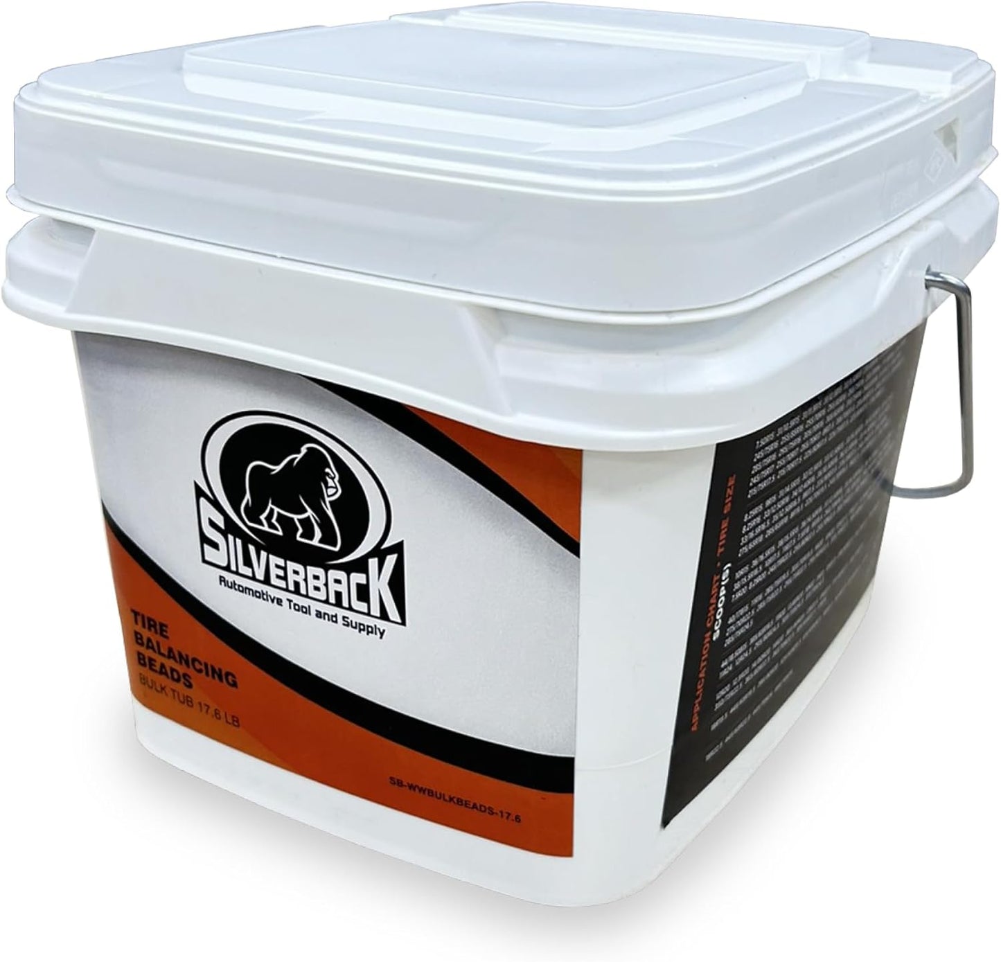 Silverback Automotive Tire Balancing Beads, Tempered Glass, Bulk Tub 17.6 lb. with Scoop for Truck, Van, RV, and Off-Road Tires. Perfect for Tire Dealers, Farm & Fleet, State, City and Municipalities.