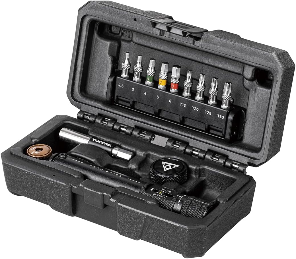 Topeak Torq Stick Pro 4-20 Nm, Tool Box w/TorqStick 4-20nm, mini Ratchet Tool, Finger bit Holder, Speed Sleeve bit Holder, 18 Tool bits (4-20Nm, 18 Tool Bits)