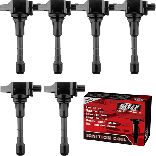 Set of 6 Ignition Coils Pack Compatible with 2007-2017 Nissan Infiniti Maxima Quest Pathfinder Murano Altima Q50 QX60 FX35 3.5L V6 UF550