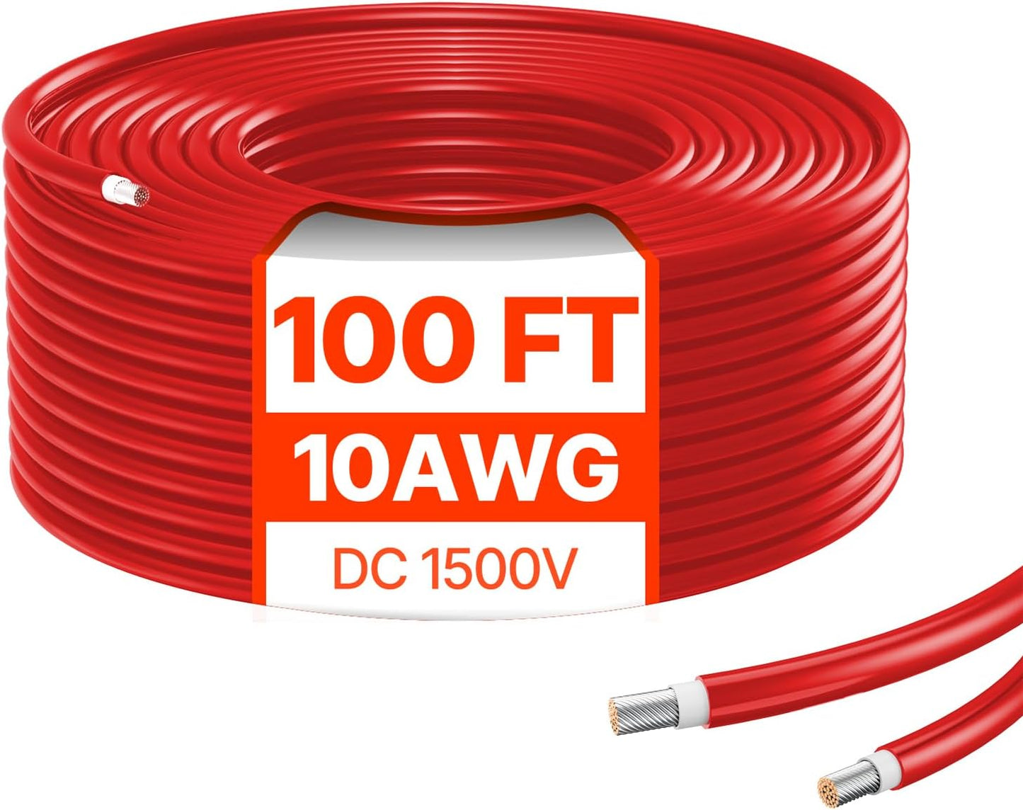 VEVOR 50FT Solar Panel Extension Cable, 10AWG Solar Extension Cable Wire with Female & Male Waterproof Connectors, 6mm² PV Cable for Home, Ship and RV Solar Panels, 50FT Black + 50FT Red (Set of 2)