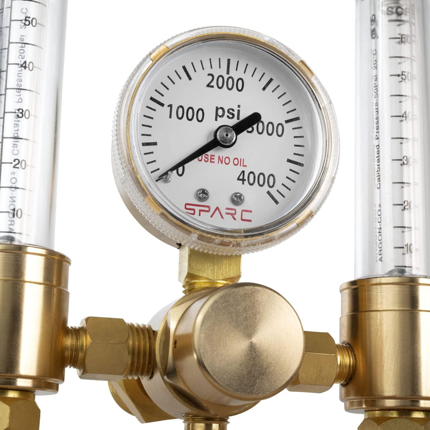 SPARC Premium Dual Argon Regulator for TIG/MIG Welding - Welding Gas Regulator & Flow Meter 0-60CFH CGA580 - LIFETIME USA Warranty