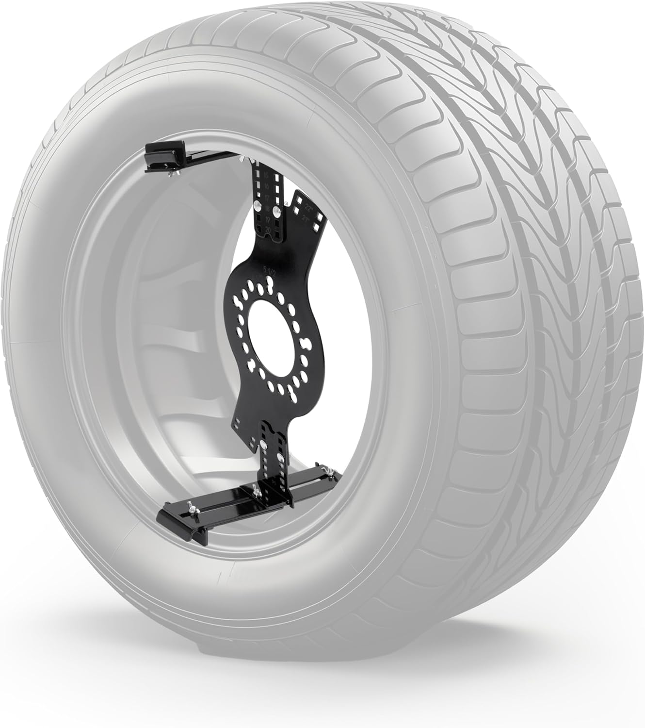 Wheel Fitment Tool Simulator Tire/Rim Size Measuring Mockup Tool Fit 14 to 22" Wheel Diameters and 7 to 17" Wheel Widths, 5-Lug Wheel Bolt Pattern Steel Powder Coated