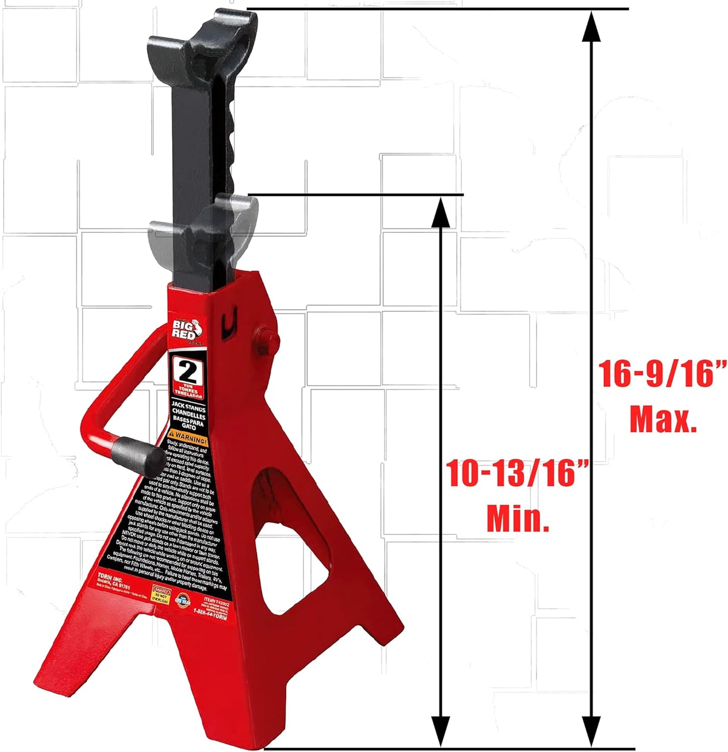 BIG RED Torin Hydraulic Trolley Floor Jack Combo with 2 Jack Stands, 2 Ton Capacity (T82001)