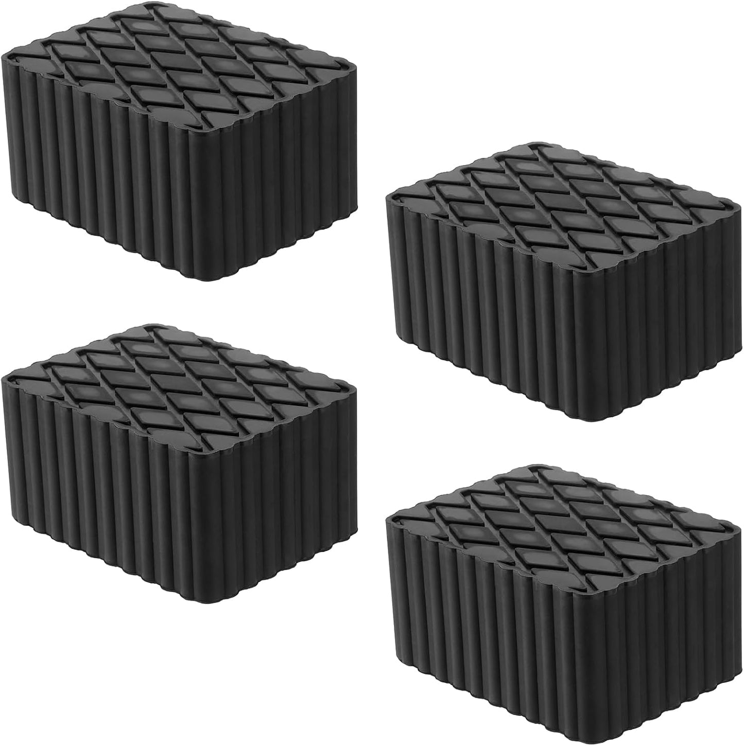 4 Pack Solid Rubber Auto Lift Pads, Anti-Skid Lift Block Spacer Pad for Car Lifts, Jacks and Racks, 3000lbs Loading Capacity, 6-1/3" x 4-3/4" x 2"