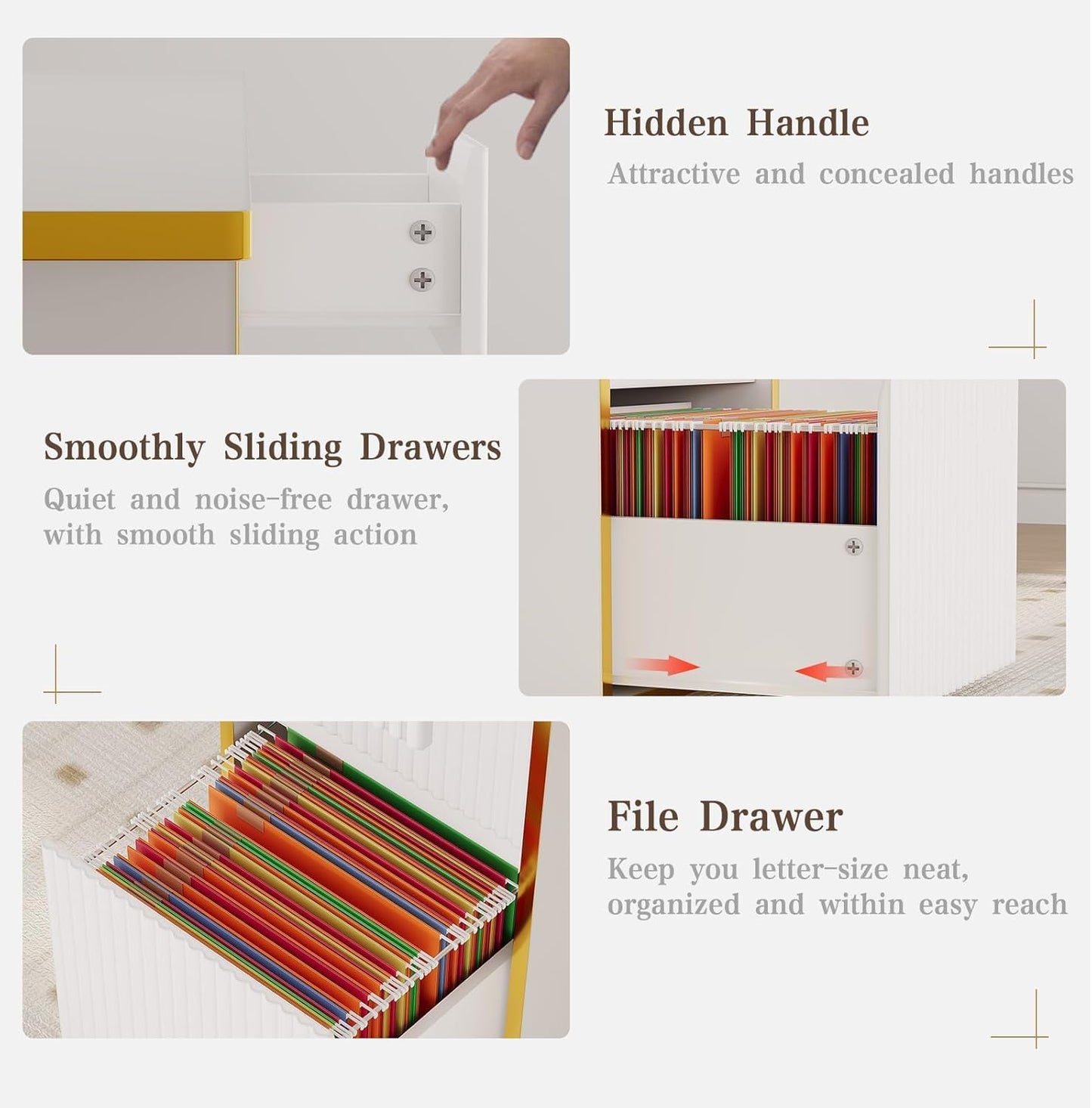 4 EVER WINNER Two Person White Desk with Drawers, 78.72 Inch Extra Long Computer Desk with 5 Storage Drawers, Study Writing Desk with Storage Shelves for Home Office, White and Gold Desk