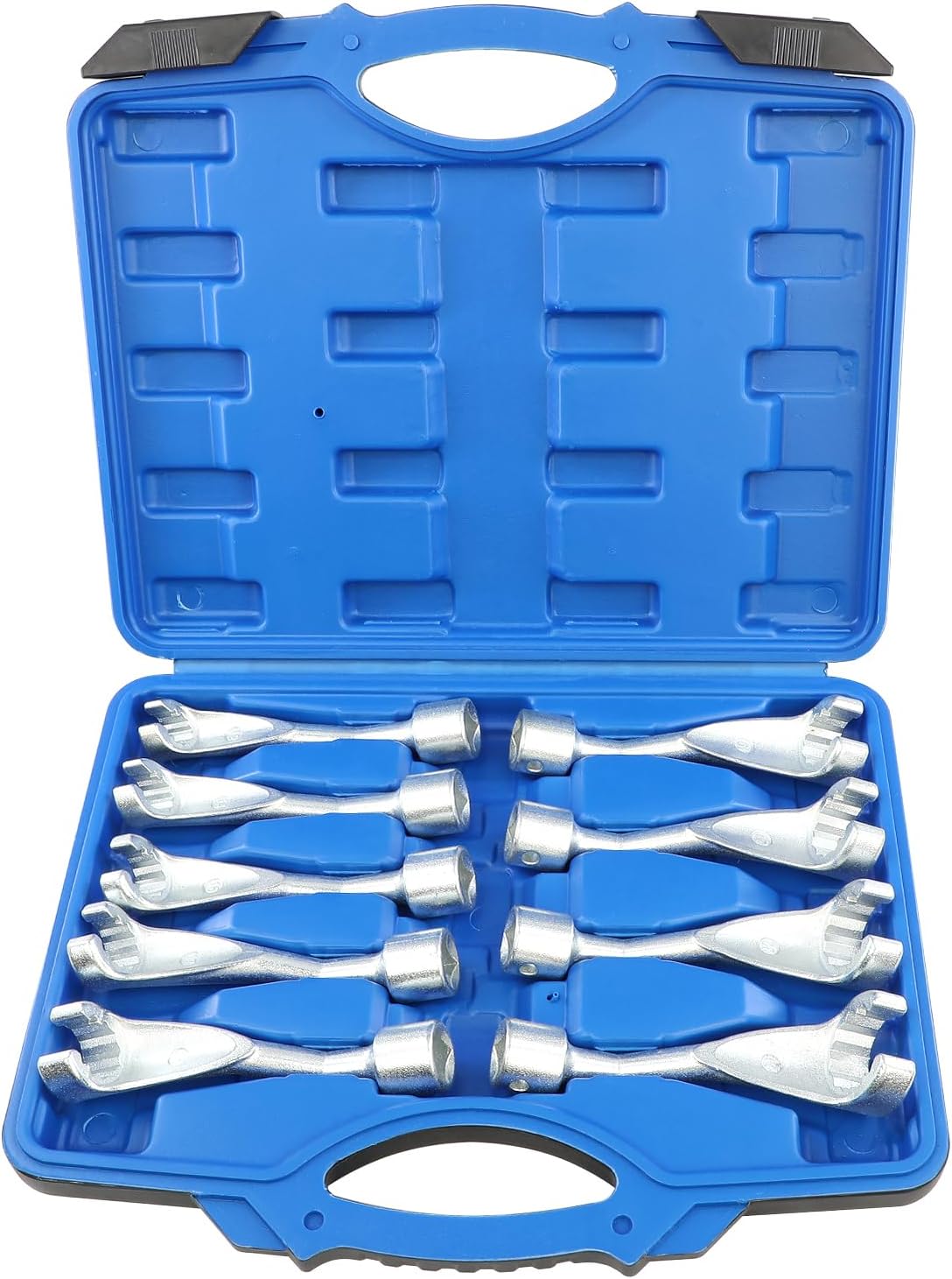 9pc Common Rail Injection Fuel Line Socket Set 12 Point Injector Fuel Line Socket 1/2" Dr 12mm 14mm 16mm 17mm 18mm 19mm 21mm 22mm 24mm Removal Temperature Sensors Thermo Switches