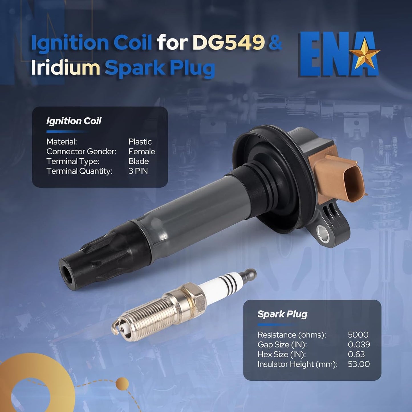 Set of 6 Ignition Coil Pack Iridium Spark Plug 3.5 EcoBoost V6 Compatible with Ford F150 F-150 Flex Taurus Explorer Lincoln MKS MKT 2011 2012 2013 2014 2015 2016 2017 3.5L Turbo for DG549 SP534