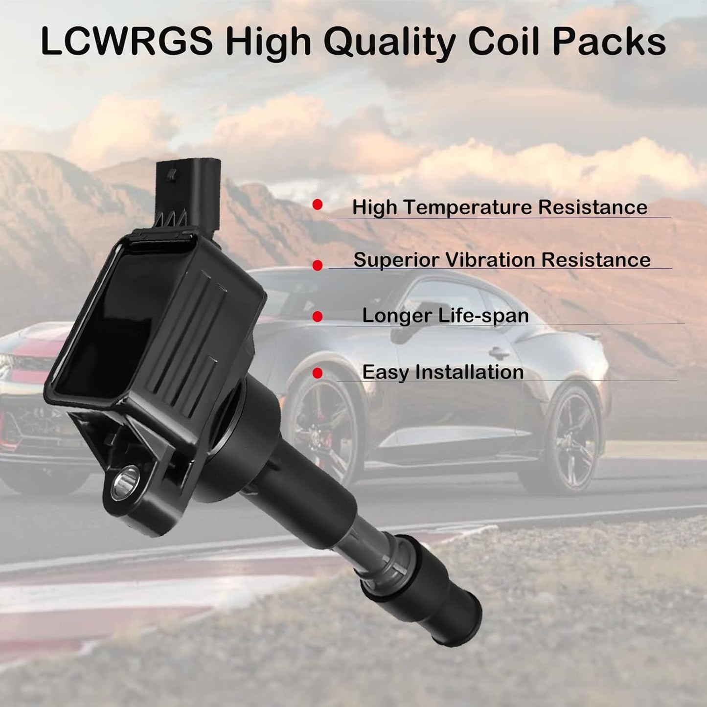 Set of 4 Ignition Coil Pack Fits for Hyundai Elantra Veloster Sonata Kia Forte Optima Soul 2017 2018 2019 2020 2.0 L4 Coil Packs Replaces# UF816