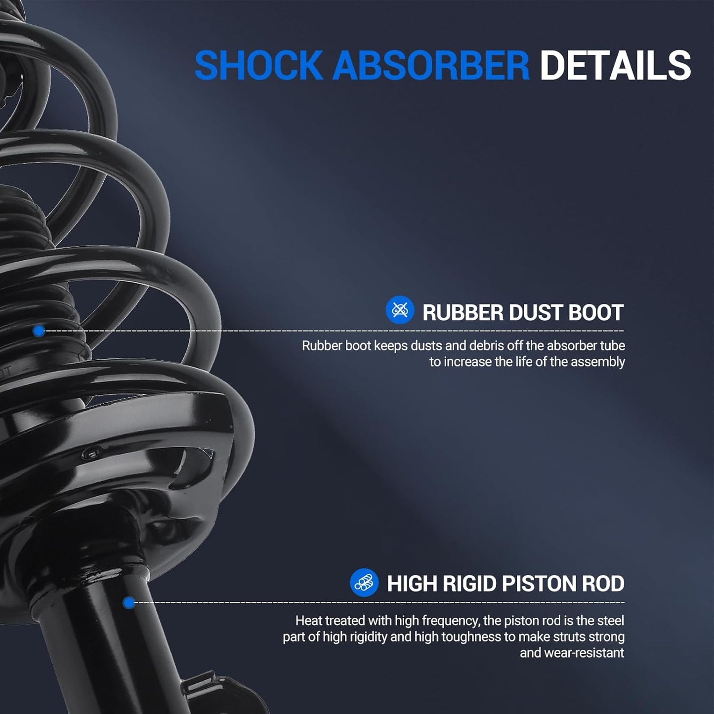 Autoround 171128L 171128R Front Complete Strut w/Coil Spring Assembly Compatible with Dodge Grand Caravan 2008-2019, Chrysler Town & Country 2008-2016