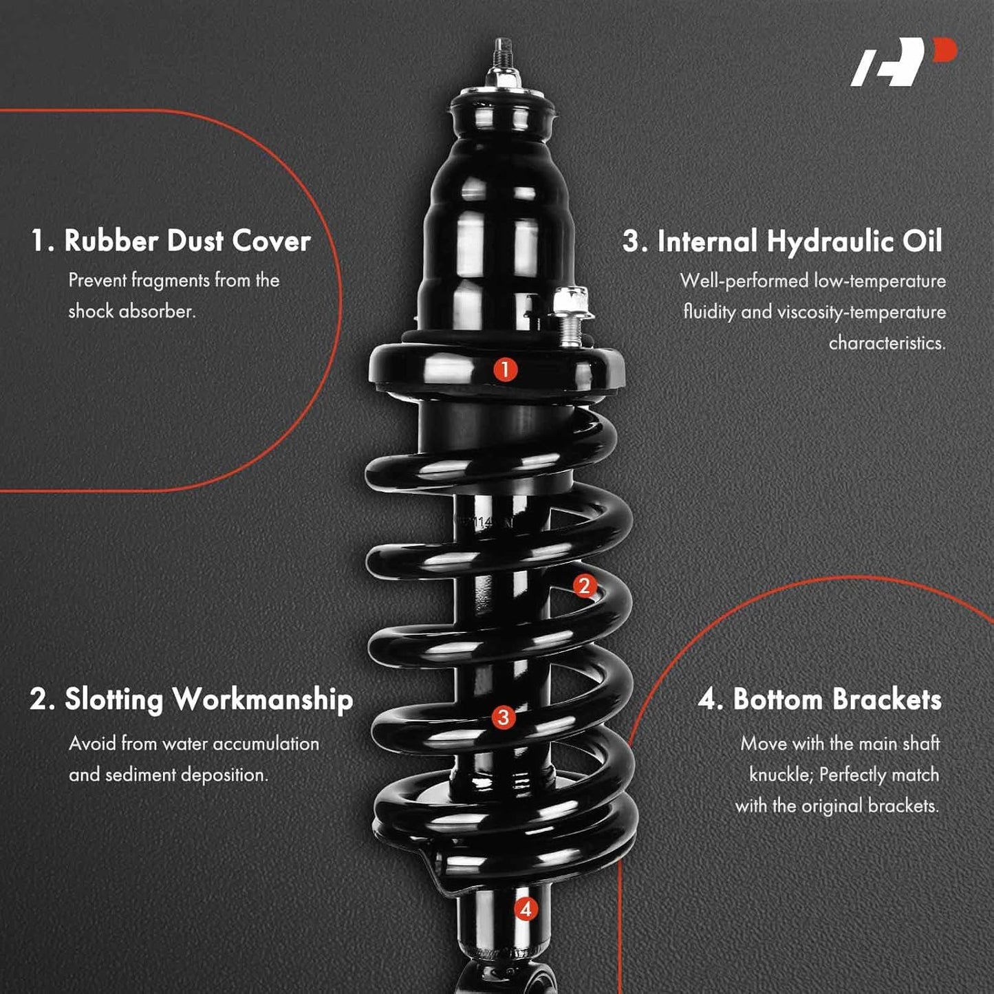 A-Premium Set of 2 Rear Complete Strut & Coil Spring Assembly Compatible with Honda Element 2003-2011, EX/LX