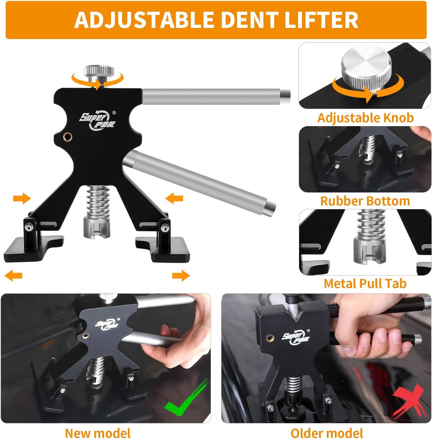 Super PDR Paintless Dent Removal Kit Professional, Car Dent Puller Kit with Slide Hammer Dent Lifter Bridge Puller, PDR Tools Auto Body Dent Repair Kit for Cars, Dent Removal for Car Body Repair