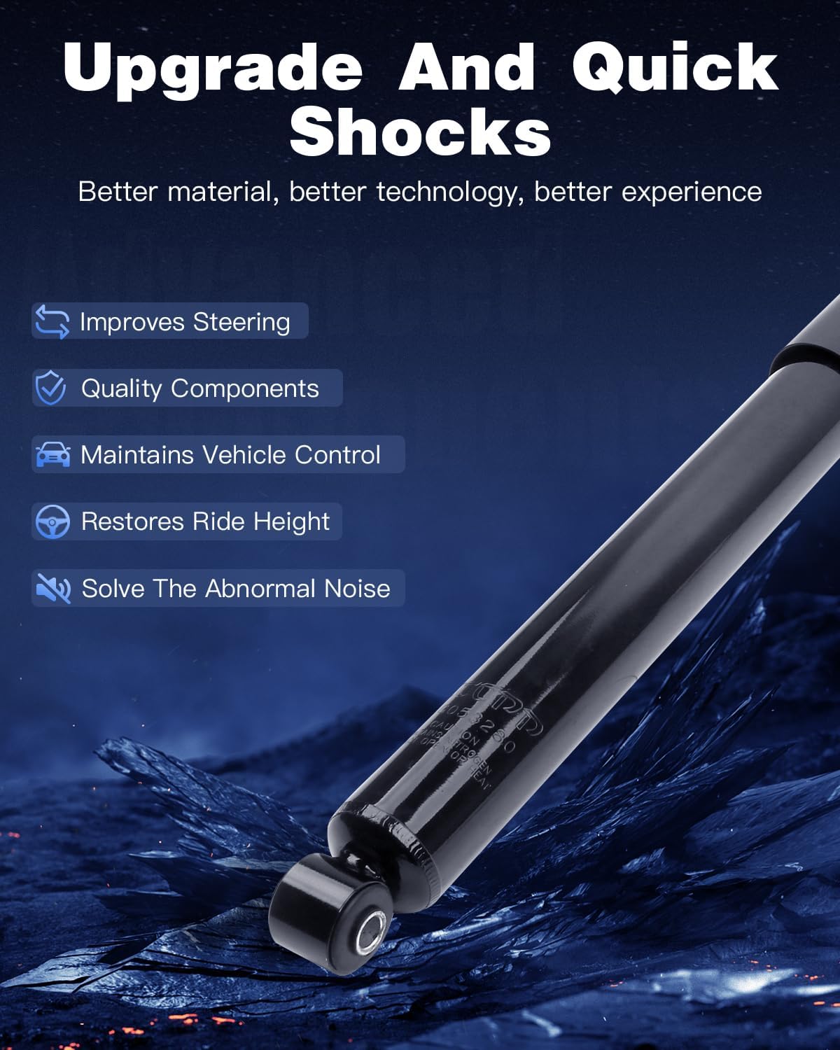 Shocks Struts,ECCPP Front Rear Shock Absorbers Strut Kits Compatible with 1990 1991 1992 1993 1994 1995 1996 Ford F-150 344049 37095 344079 37039