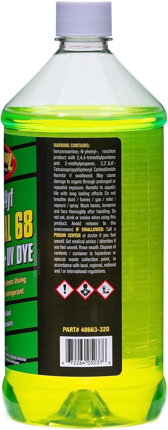 TSI Supercool 1234yf EV Electric Vehicle POE 68 Viscosity with UV Dye Quart 32 oz