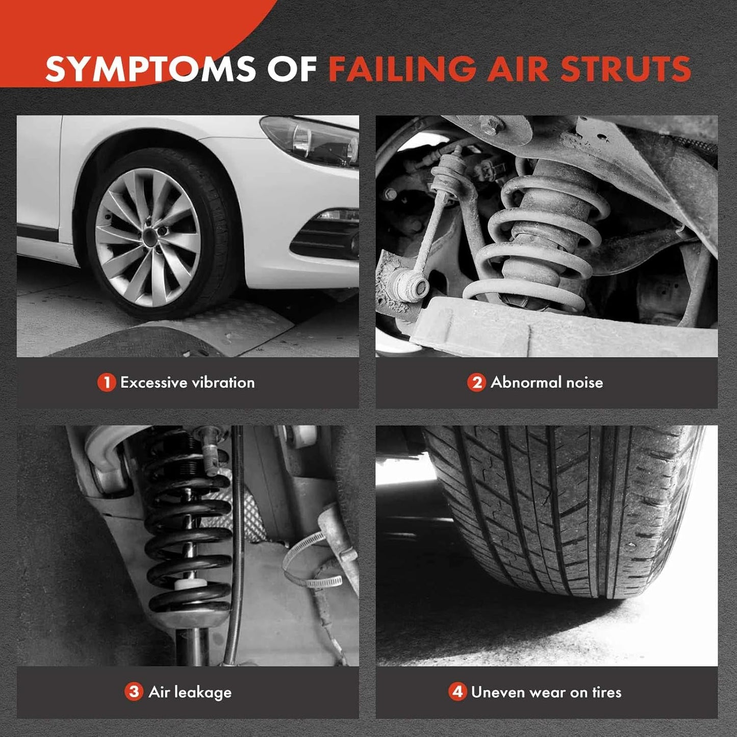 A-Premium Front Left or Right Air Suspension Strut Assembly Compatible with Mercedes-Benz GL320 GL350 GL450 GL550 ML320 ML350 ML450 ML500 ML550, Driver or Passenger Side, Replace# 1643205813