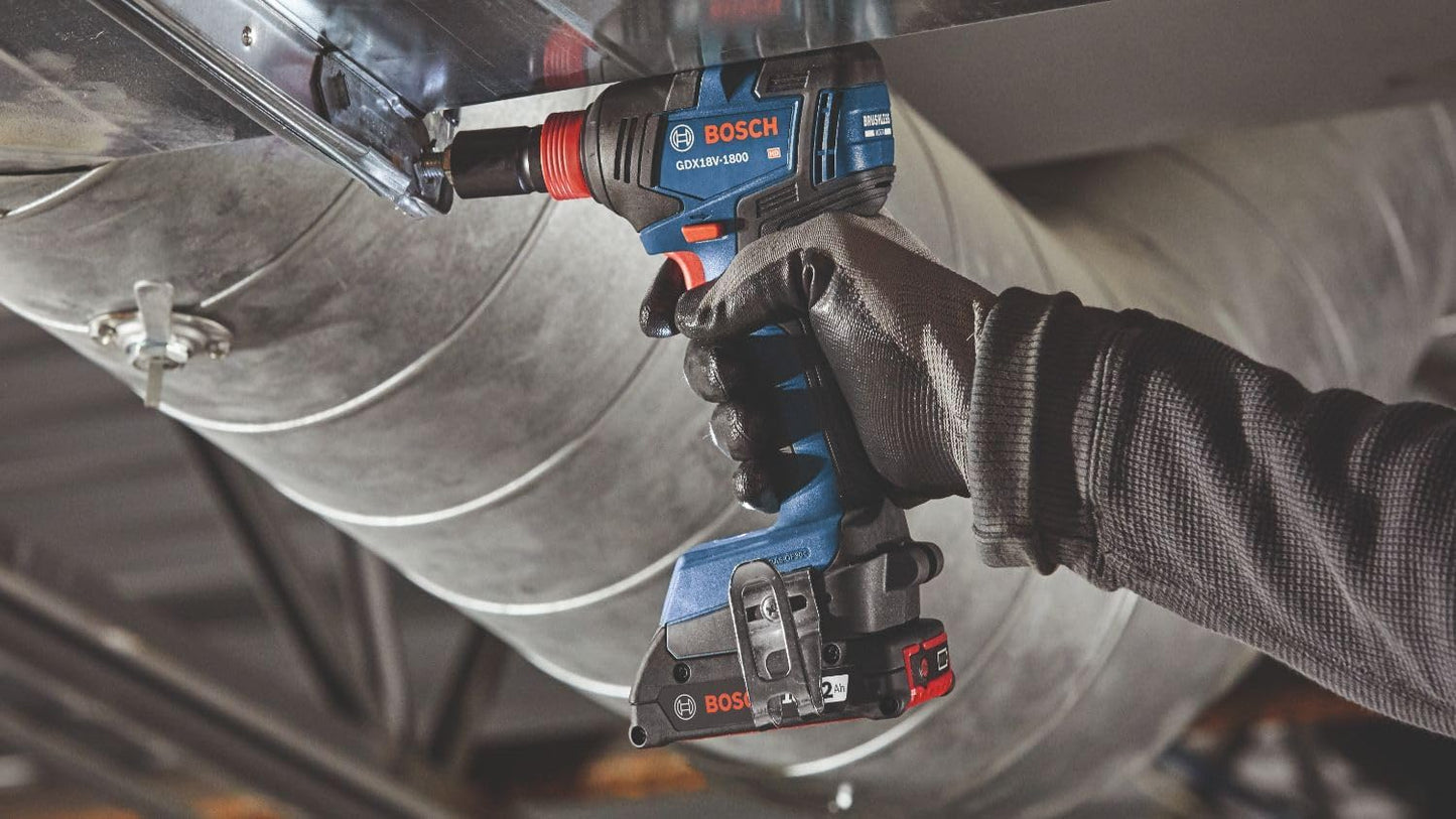BOSCH GXL18V-901B25 18V 9-Tool Combo Kit 2-In-1 Bit/Socket Impact Driver, Hammer Drill/Driver, Recip Saw, Circ Saw, Oscillating Tool, Angle Grinder, Vacuum, Worklight, (2) CORE18V 4 Ah Batteries