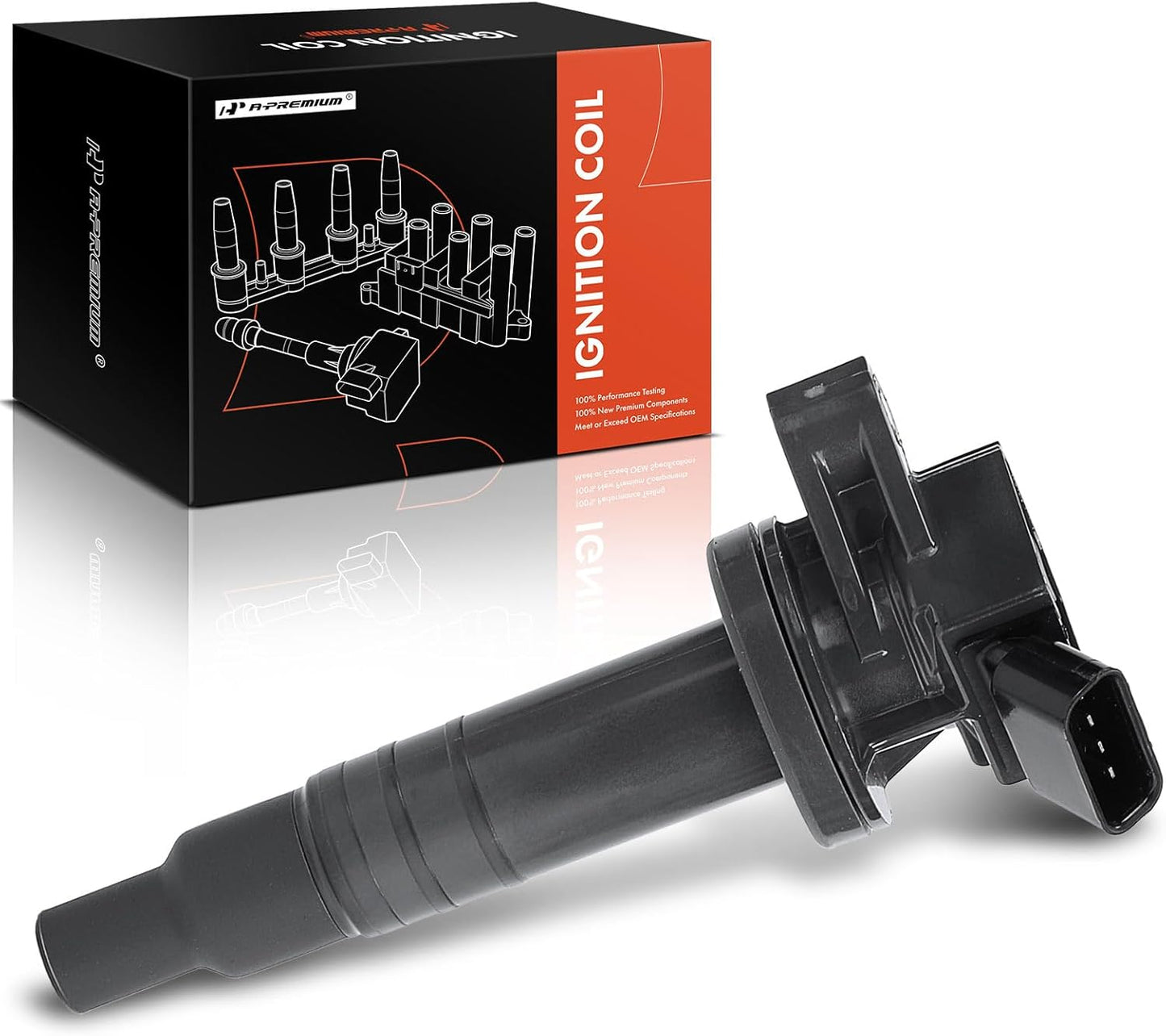 A-Premium Ignition Coil Pack Set of 4 Compatible with Toyota Matrix 2003-2008, Corolla 1999-2008, Celica 2000-2005, Chevrolet Prizm 1999-2002, Pontiac Vibe 2003-2008, for L4 1.8L Engine