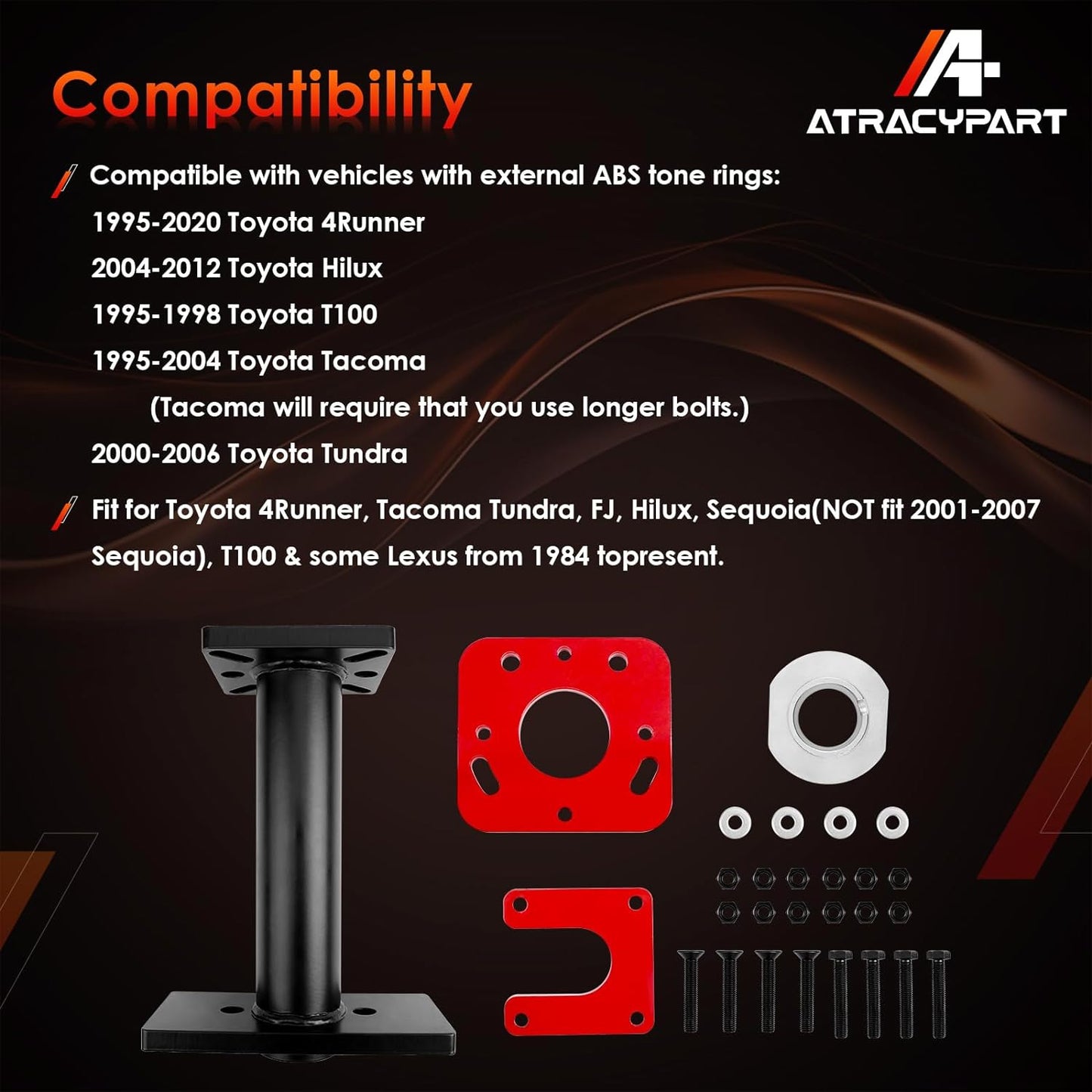 ATRACYPART Rear Axle Bearing Puller & Installer, ABS Tone Ring Tool Kit, Wheel Bearing Removal Tool, Compatible with 1995-2020 Pick-up/Trucks 4Runner Hilux T100 Tacoma Tundra