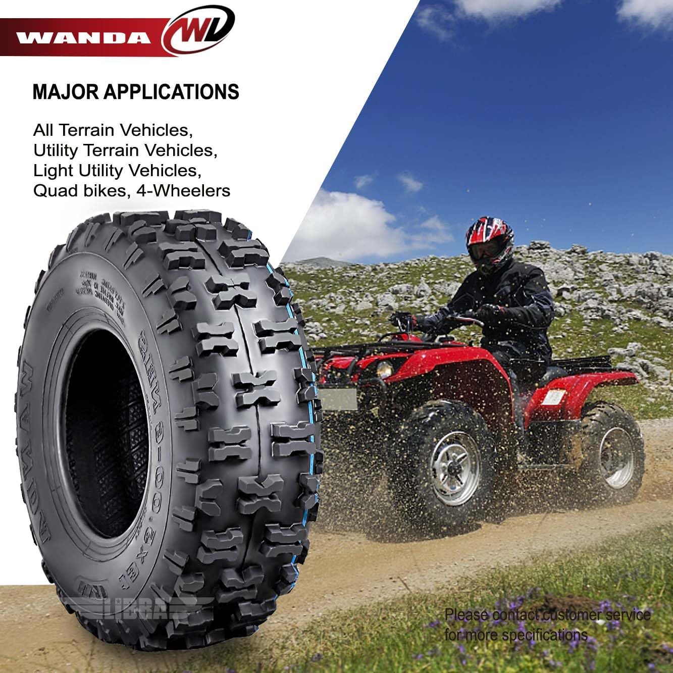 WANDA Set of 2 Go Cart ATV tires 13X5-6 13x5x6 2PR
