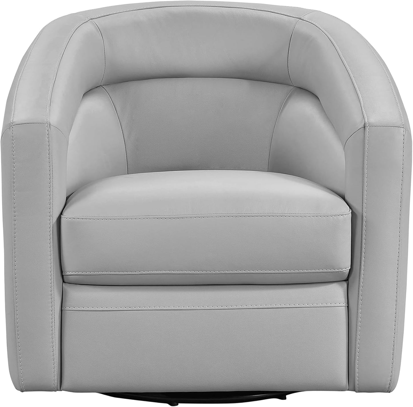 Armen Living Desi Contemporary Leather Swivel Living Room Accent Chair, 32" Wide, Dove Gray,LCDSCHDV