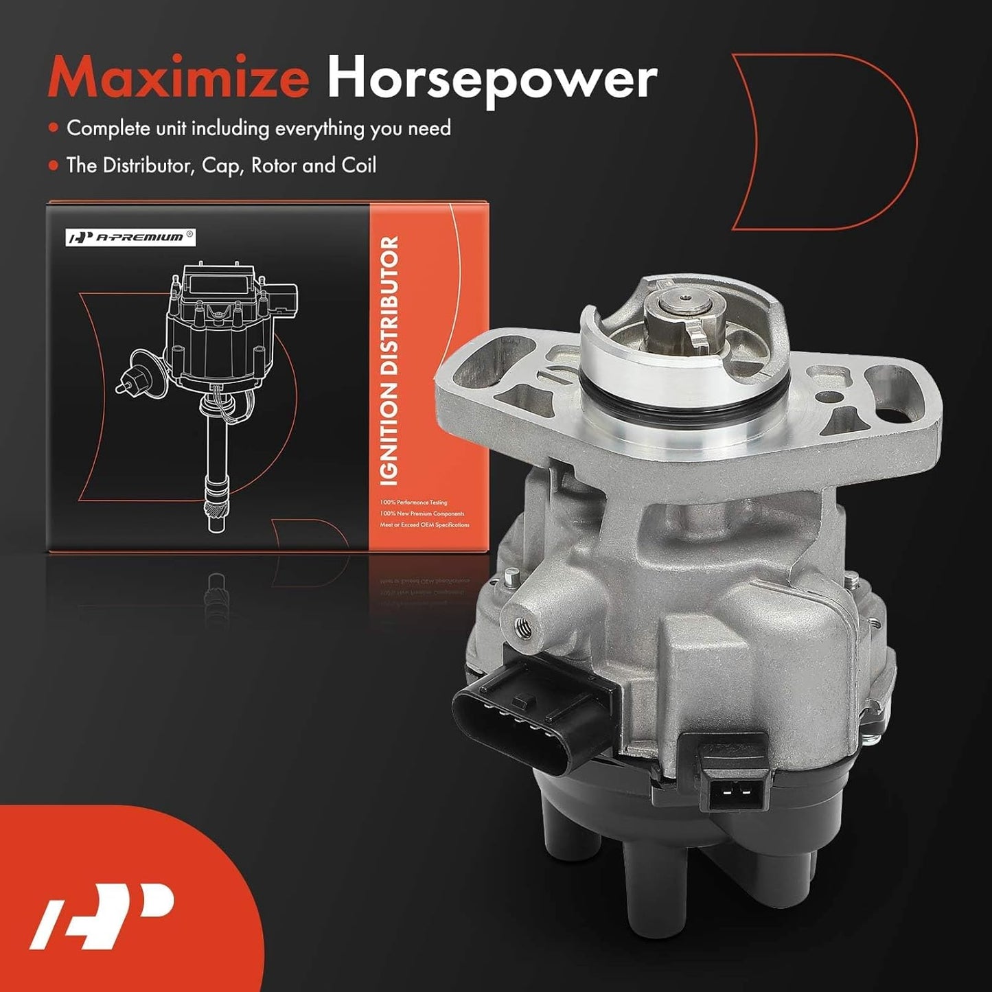 A-Premium Ignition Distributor with Cap and Rotor Compatible with Mitsubishi Mirage 1993-1996, Expo LRV 1992-1994 & Dodge Colt 1992-1994 & Eagle Summit 1992-1996 & Plymouth Colt 1992-1994, 1.8L