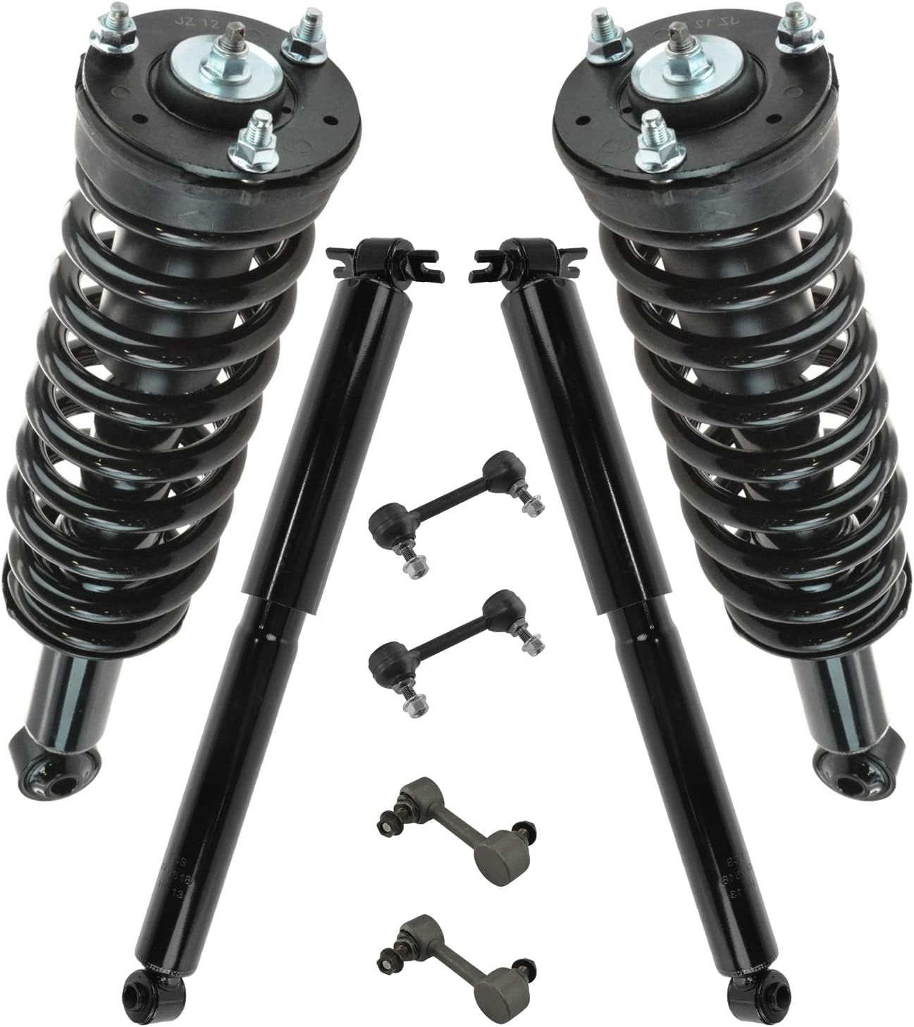 TRQ Front and Rear Suspension Kit Complete Strut & Coil Spring Assembly Shock Absorber Sway Bar Stabilizer Link Compatible with 06-13 BMW