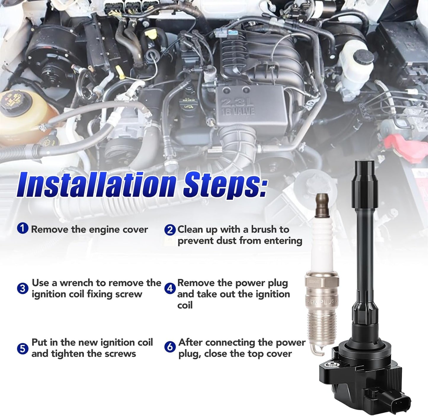 Set of 4 Ignition Coil Pack and Spark Plugs Fits for 1.5 2.0 L4 Honda Civic Accord CRV CR-V Acura TLX RDX 2016 2017 2018 2019 2020 2021 Spark Plugs and Coils Replaces# UF781 3052059B013