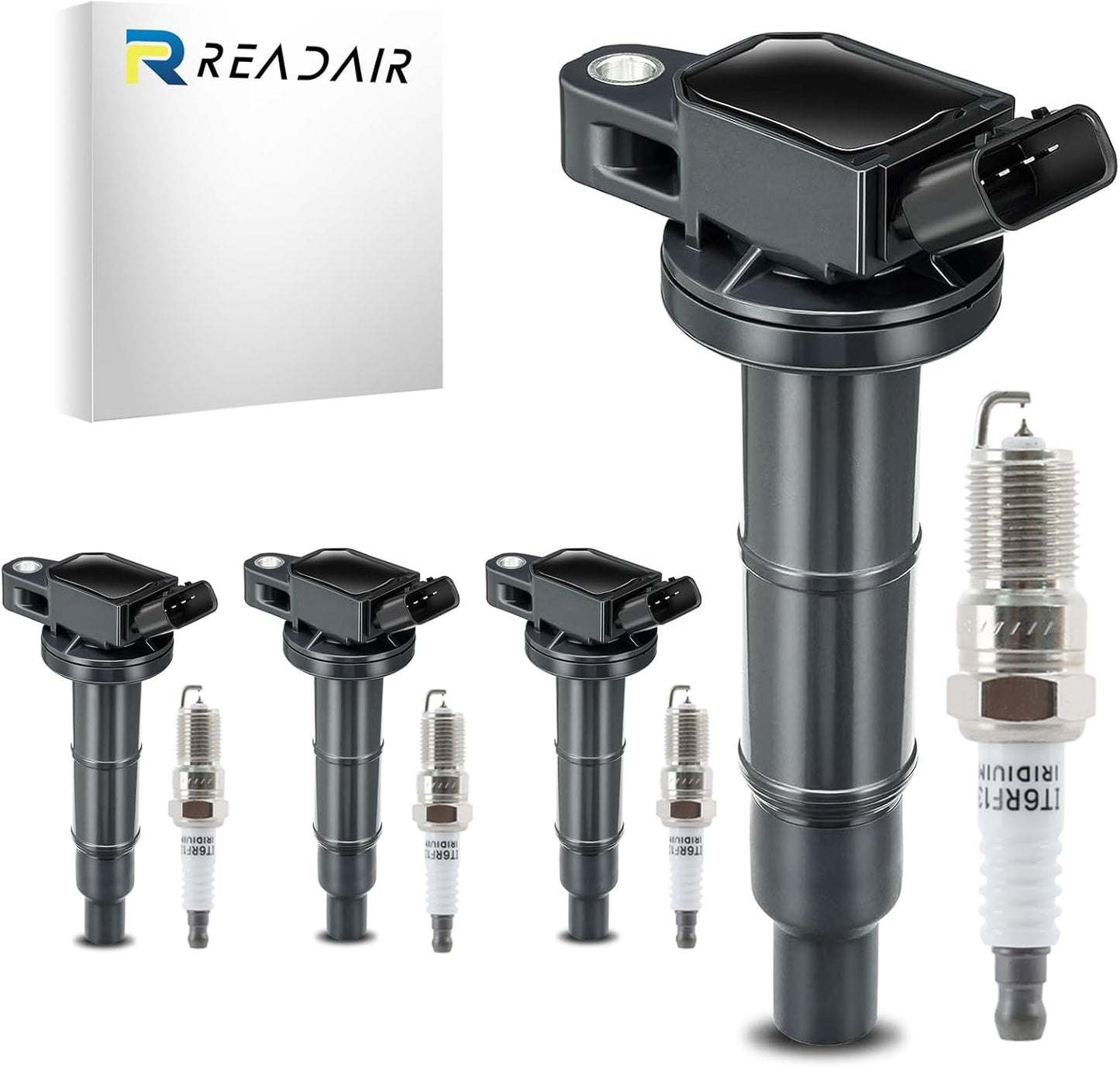 UF575 Ignition Coil & 1675 Double Iridium Spark Plug for Audi A3 A4 A5 A6 Q5 R8 TT RS4 RS5/Volkswagen Jetta Passat Beetle CC Golf GTI Replaces# C1627 07K905715F E1075