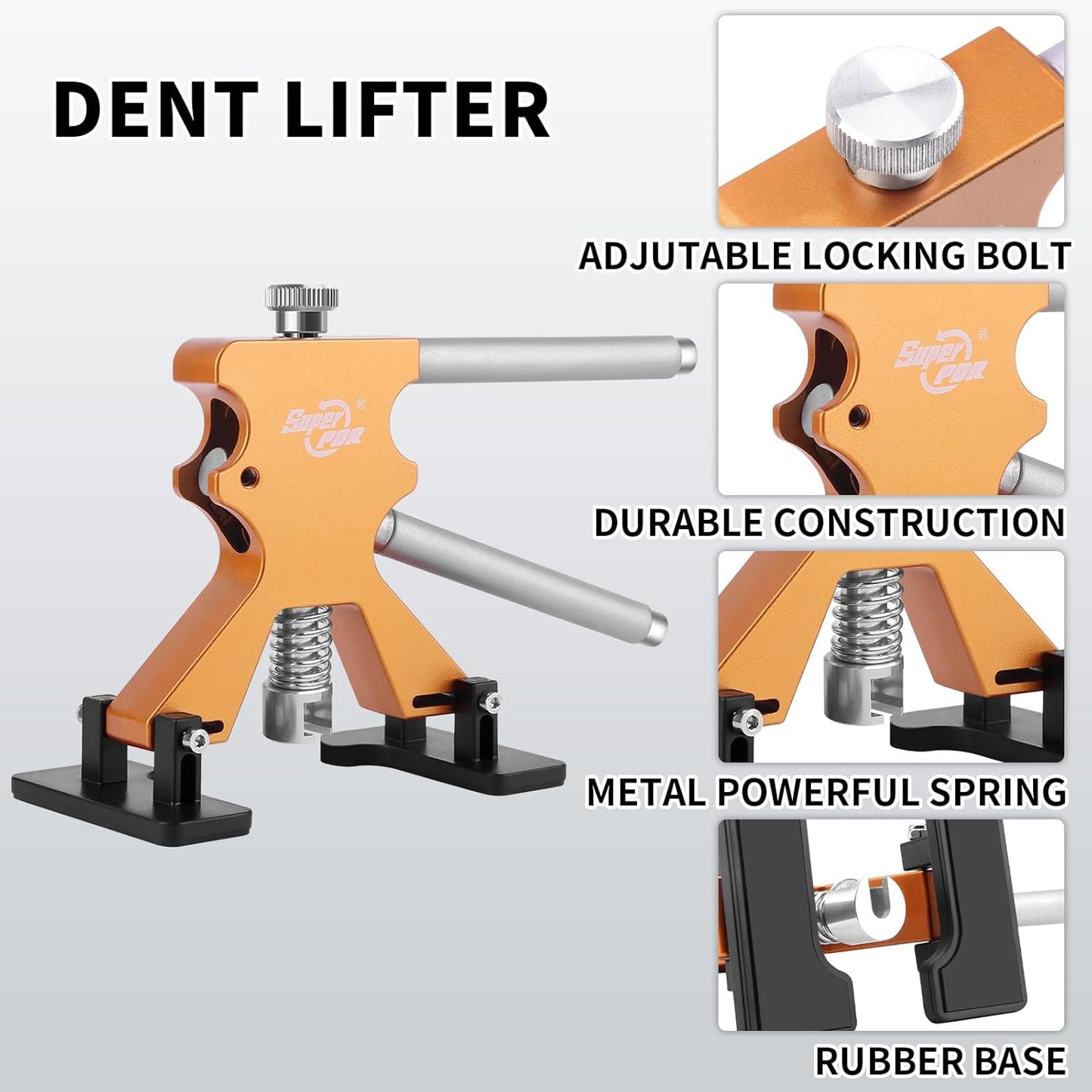 Super PDR Car Dent Puller Kit, 148 PCS Paintless Dent Repair Kit with LED Line Board, Slide Hammer, T-Bar, Dent Lifter & Bridge Puller, PDR Tools for Auto Body Repair, Dent Remover Tool for Car SUV