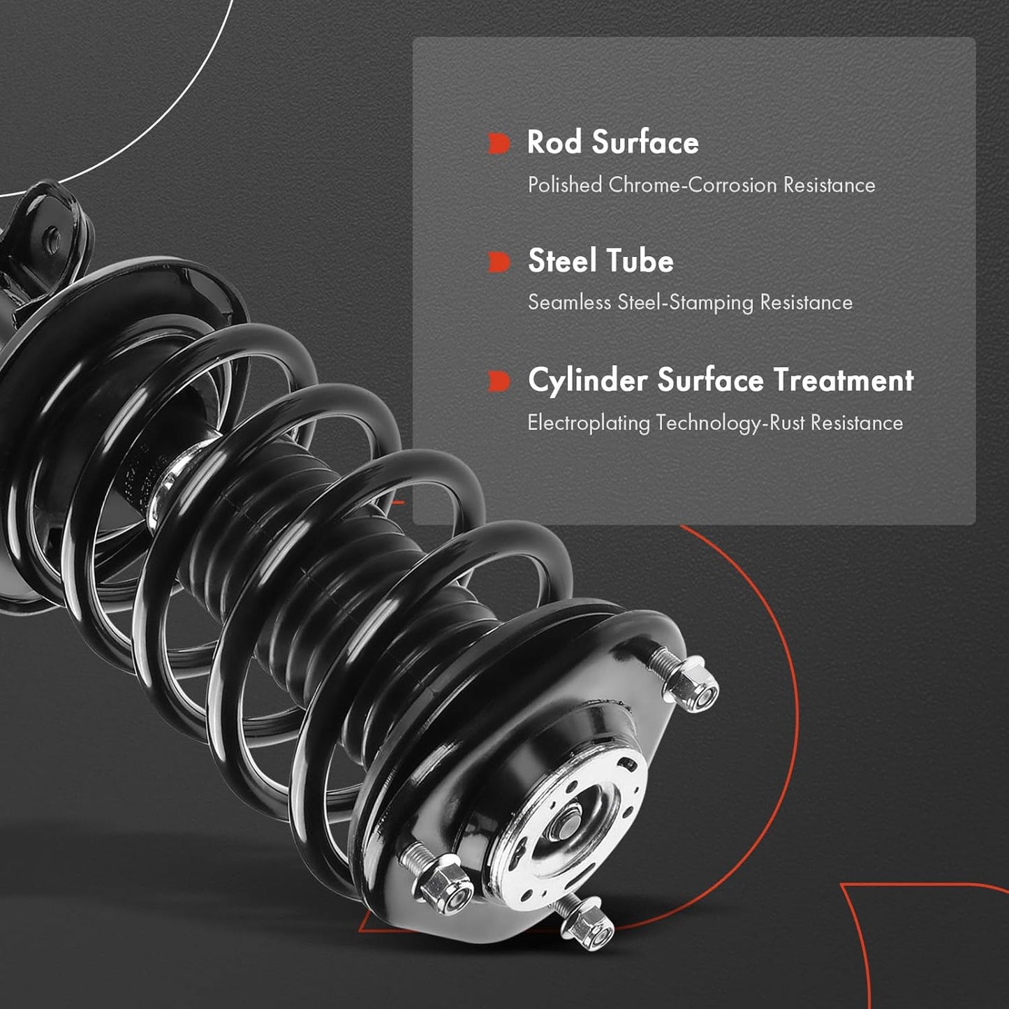 A-Premium Front Pair (2) Complete Strut & Coil Spring Assembly Compatible with Toyota Prius 2010-2015, Driver and Passenger Side