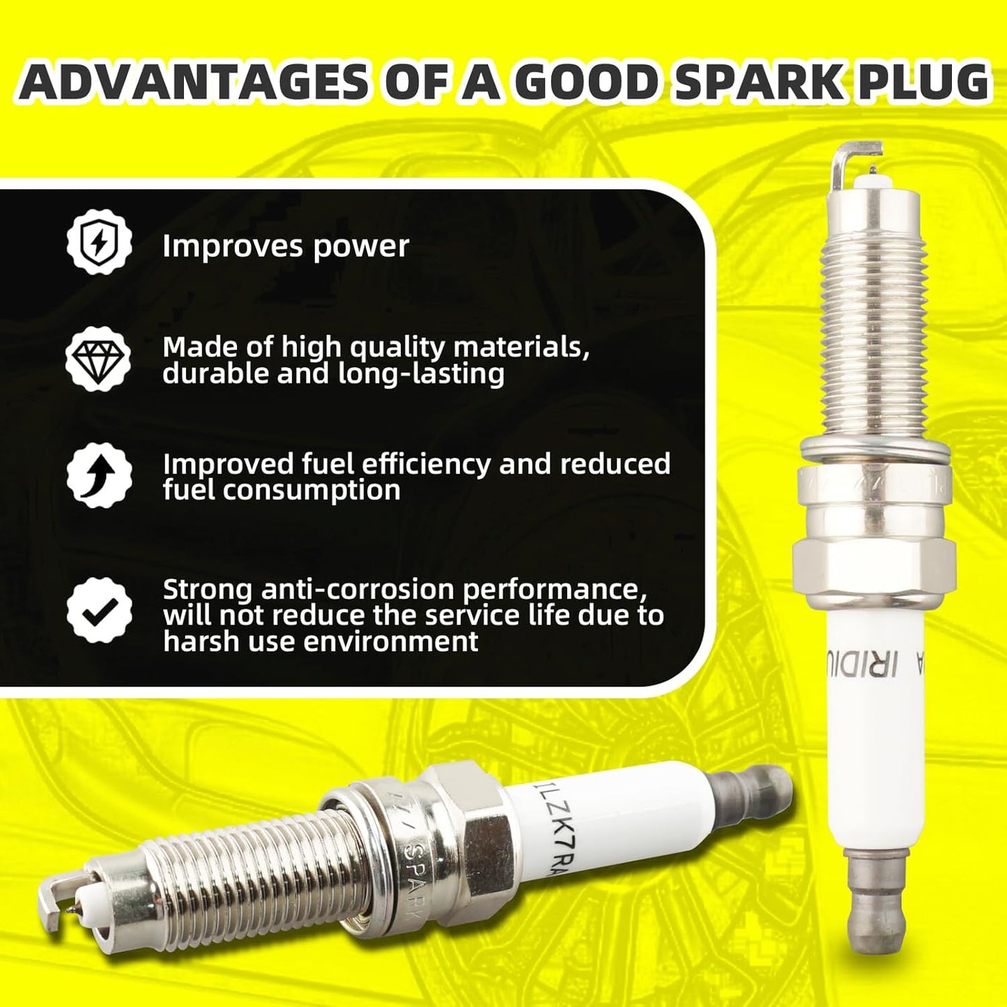 Set of 6 Ignition Coils Pack UF616 022905715E & 6 PCS Iridium Spark Plugs Compatible with Audi Q7 Volkswagen Atlas CC Passat Touareg Porsche Cayenne - 3.6L V6 Replace GN10443 022905715A