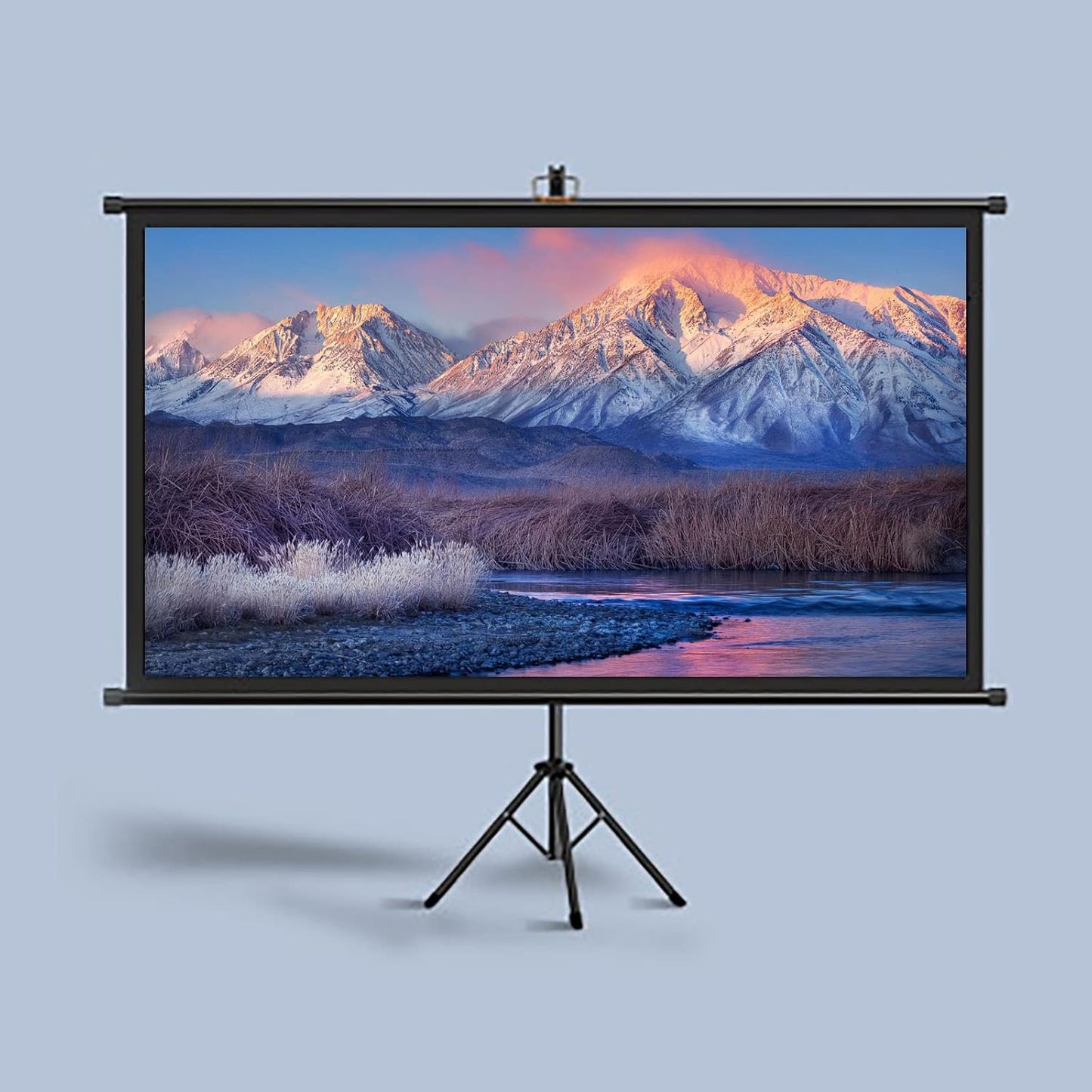 4:3/16:9 HD Projector Screen with Stand, Outdoor Indoor Foldable Projection Movie Screen, Wrinkle-Free Design Projection Screen for Home Theater Presentation Conference (100inch 16:9