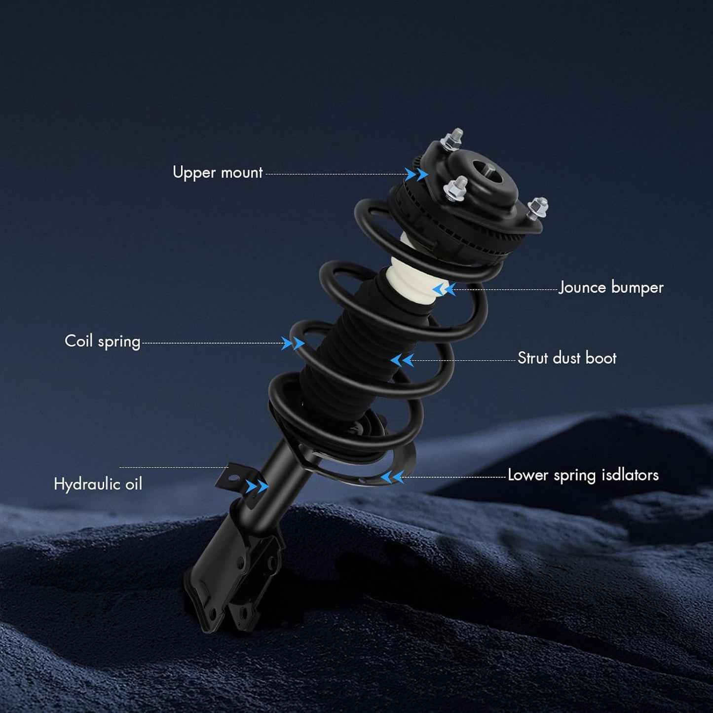 ASAPE 4PCS Front Rear Complete Struts Assembly w/Coil Spring Fit for Dodge Journey 2011 2012 2013 2014 2015 2016 2017 2018 2019 Replace OE 172509 172510, 172896 272896