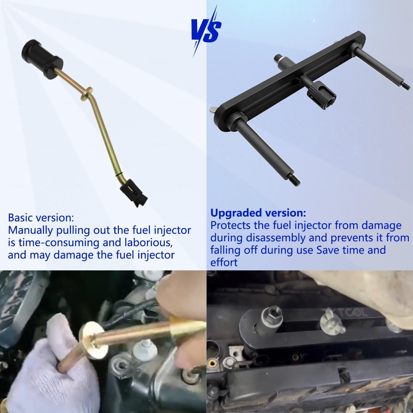 ZKTOOL New Upgraded Version Fuel Injector Puller Removal Tool Compatible with Land Rover Jaguar 3.0L 5.0L Gasoline Engine, Easily Remove Fuel Injectors Without Damage, Replaceable 310-197