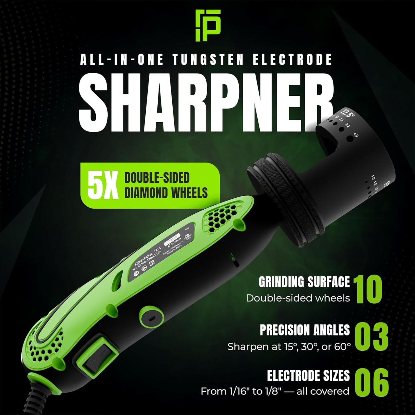 Tungsten Sharpener | 15 Sharpening Options | Hand Held Tungsten Grinder For TIG Welding | One Of The TIG Welding Accessories Every Welder Needs For Tungsten Sharpening