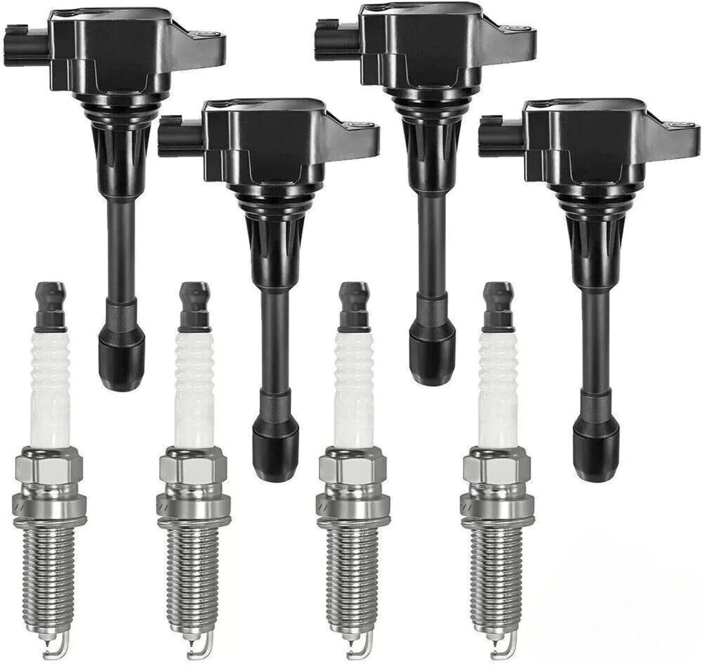 Set of 4 Ignition Coil Pack UF549 & 9029 Spark Plugs Compatible with Nissan Altima Cube Frontier NV200 Rogue Select Sentra Versa Note Suzuki Equator L4 1.6L 1.8L 2.0L 2.5L