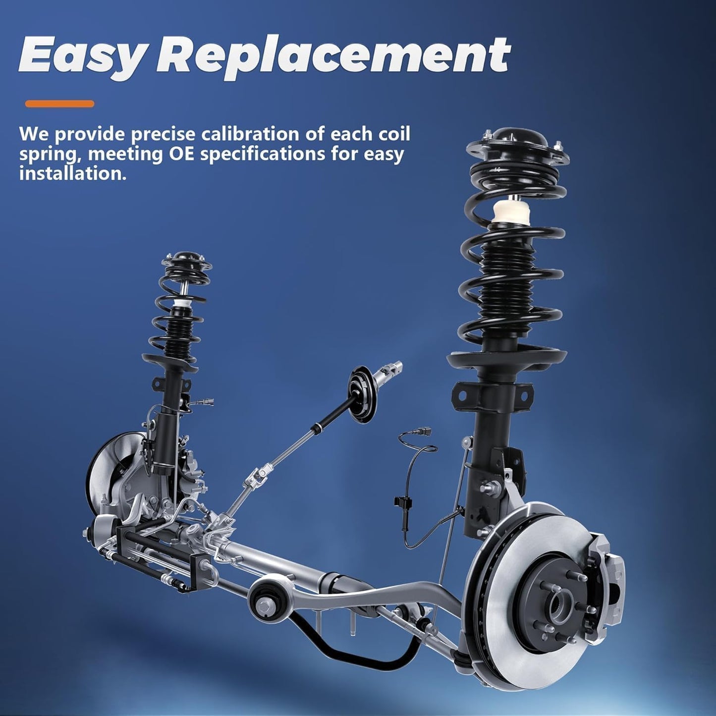 KUIPERAUTO 2PCS Front Shock Absorbers & Coil Spring Assembly Compatible for Honda Pilot 03-08,Compatible for Acura MDX AWD 01-02 Replacement Struts Assembly 171451 171452 181451 181452
