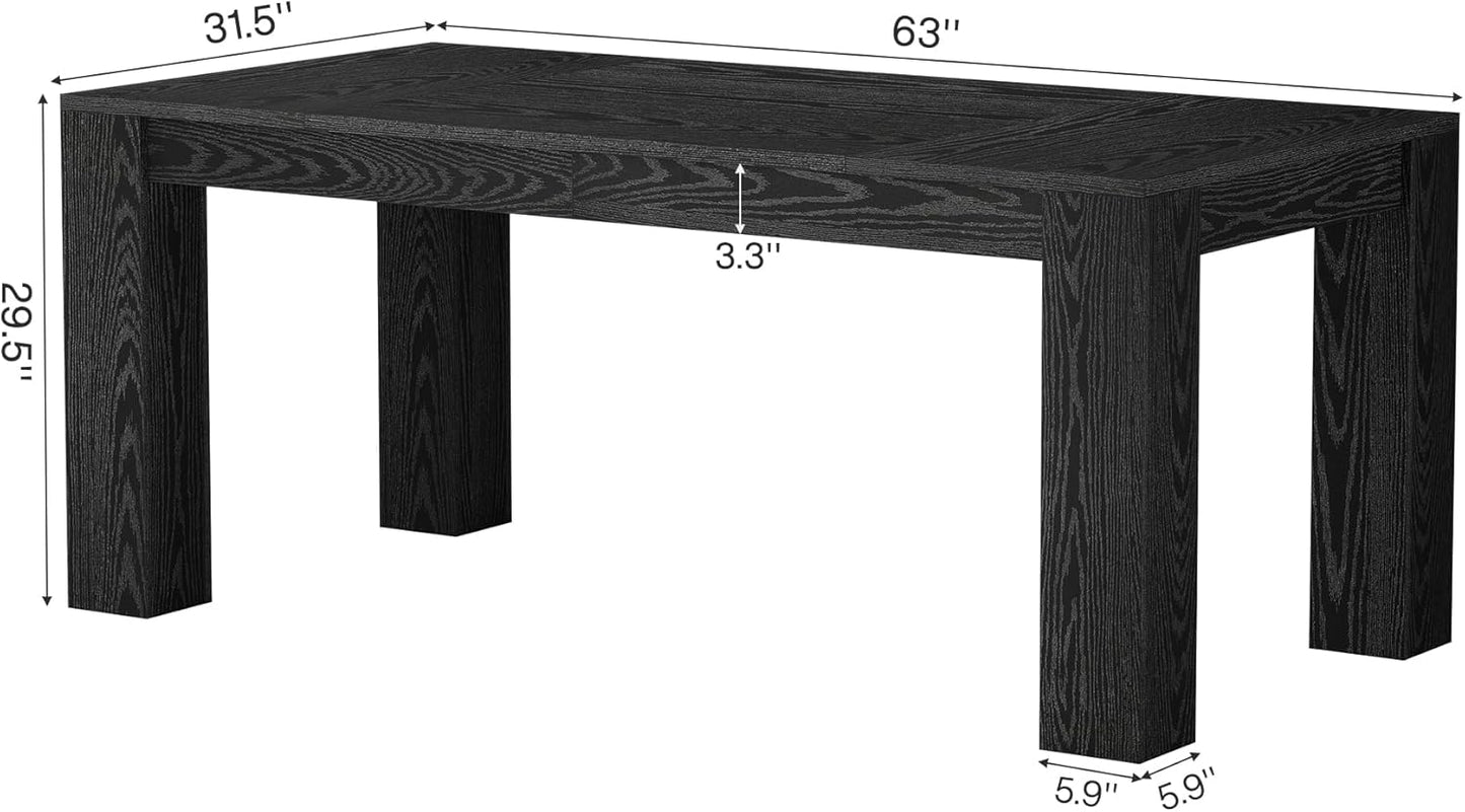 Tribesigns 63-Inch Executive Desk, Large Office Computer Desk, Simple Workstation Writing Table Study Table for Home Office, Black