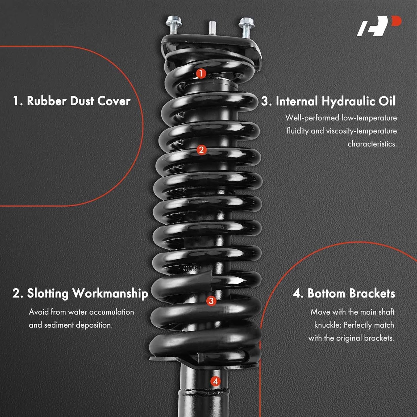 A-Premium Rear Complete Strut & Coil Spring Assembly Compatible with Mercedes-Benz ML320 1998-2003, ML350 2003-2005, ML430 1999-2000/2001, ML500 2002-2005, 2-PC Set