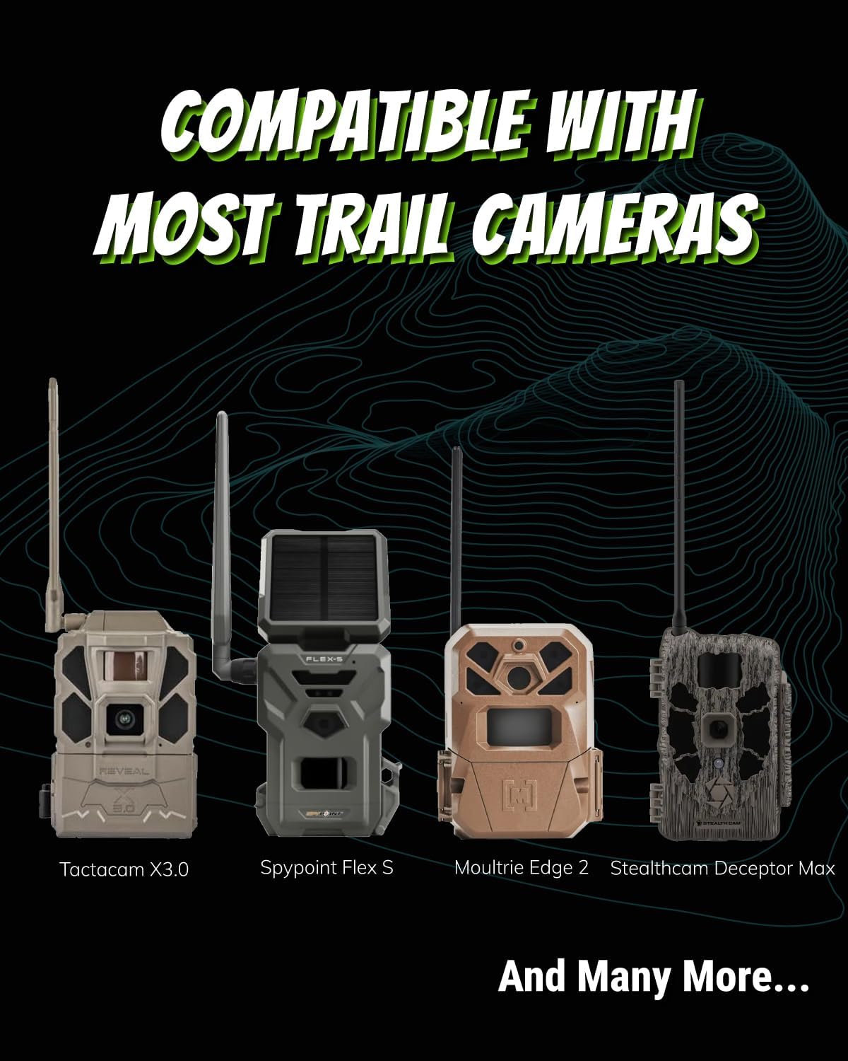 5V/12V Trail Camera Solar Panel - 4W Solar Panel Battery w/ 4400mAh Li-ion Battery, IP66 Waterproof Rated, Solar Battery Charger Kit for Game Cameras