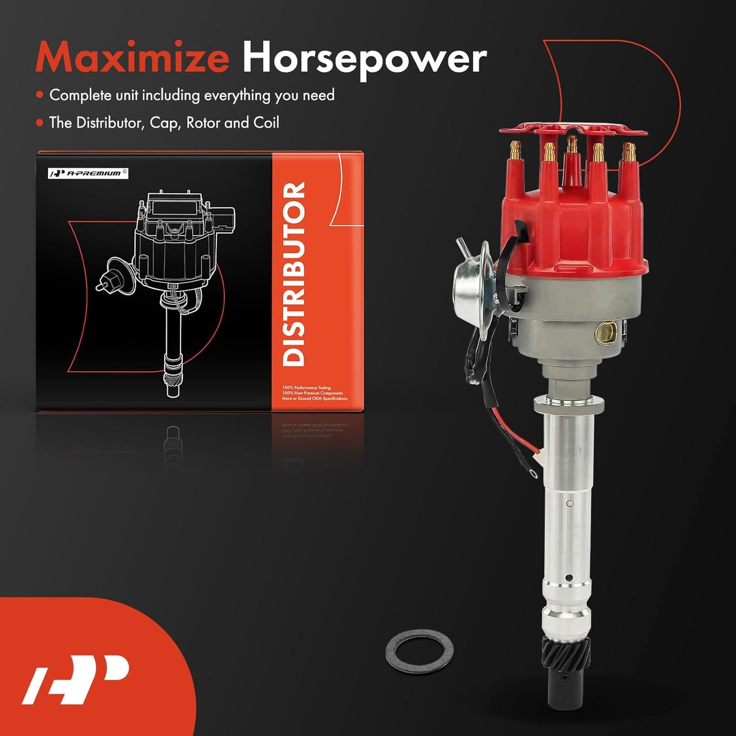 A-Premium Ignition Distributor with Cap and Rotor Compatible with Chevrolet Chevy Small Block/Big Block SBC/BBC 283 350 396 400 427 454 (Except 348 and 409)