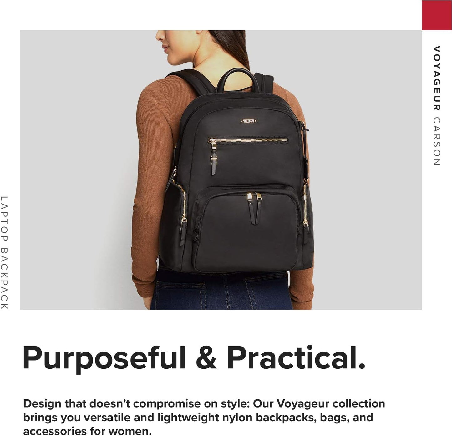TUMI - Voyageur Carson Laptop Backpack - 15 Inch Computer Bag for Women - Black