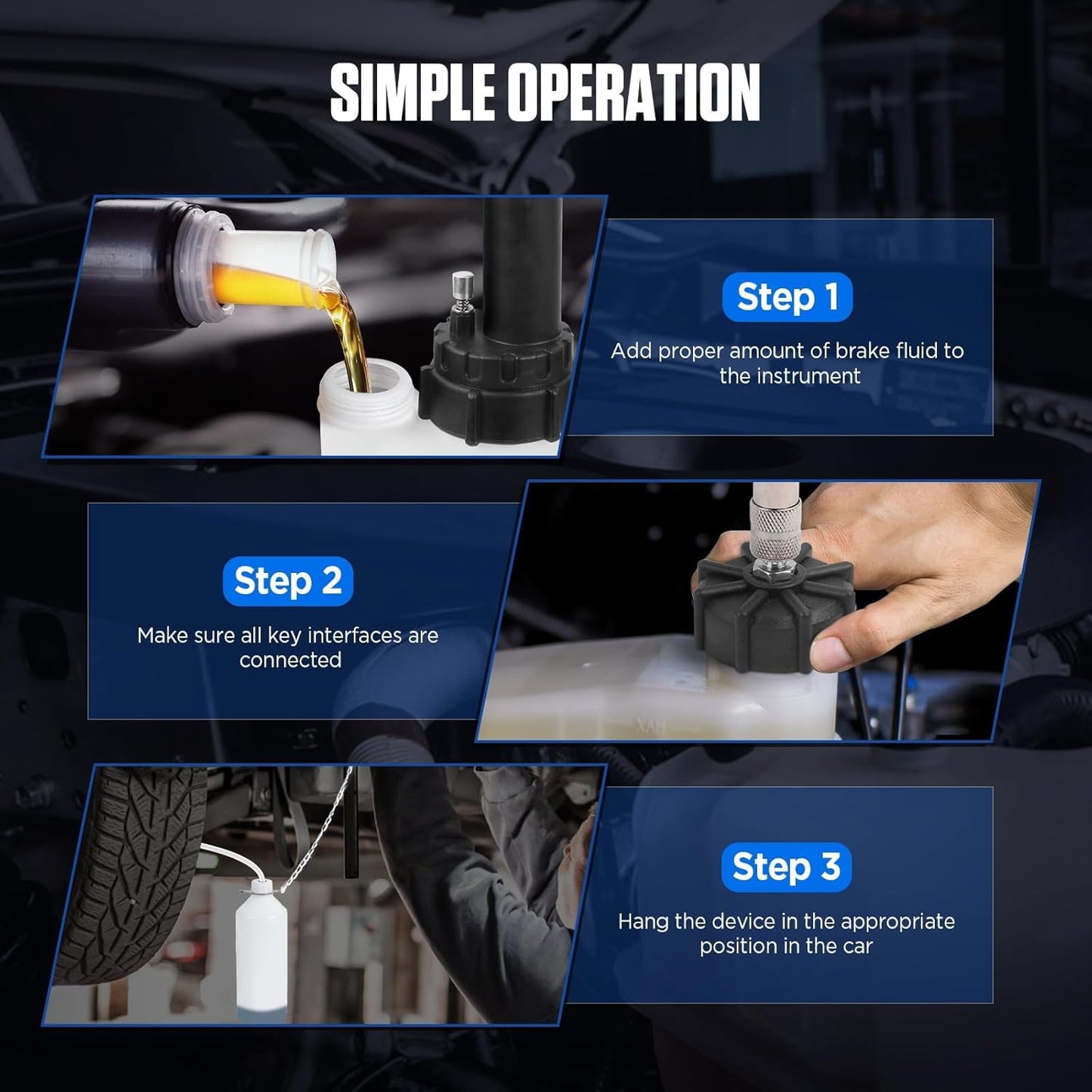 3L Manual Brake Bleeder Fluid Pump, One Person Brake Fluid Extractor with 1L Extractor Bottle&5 Master Cylinder Adapters Compatible with Toyota, Lexus, BMW,Chrysler, Dodge, Jeep, Nissan, Ford ,GM etc